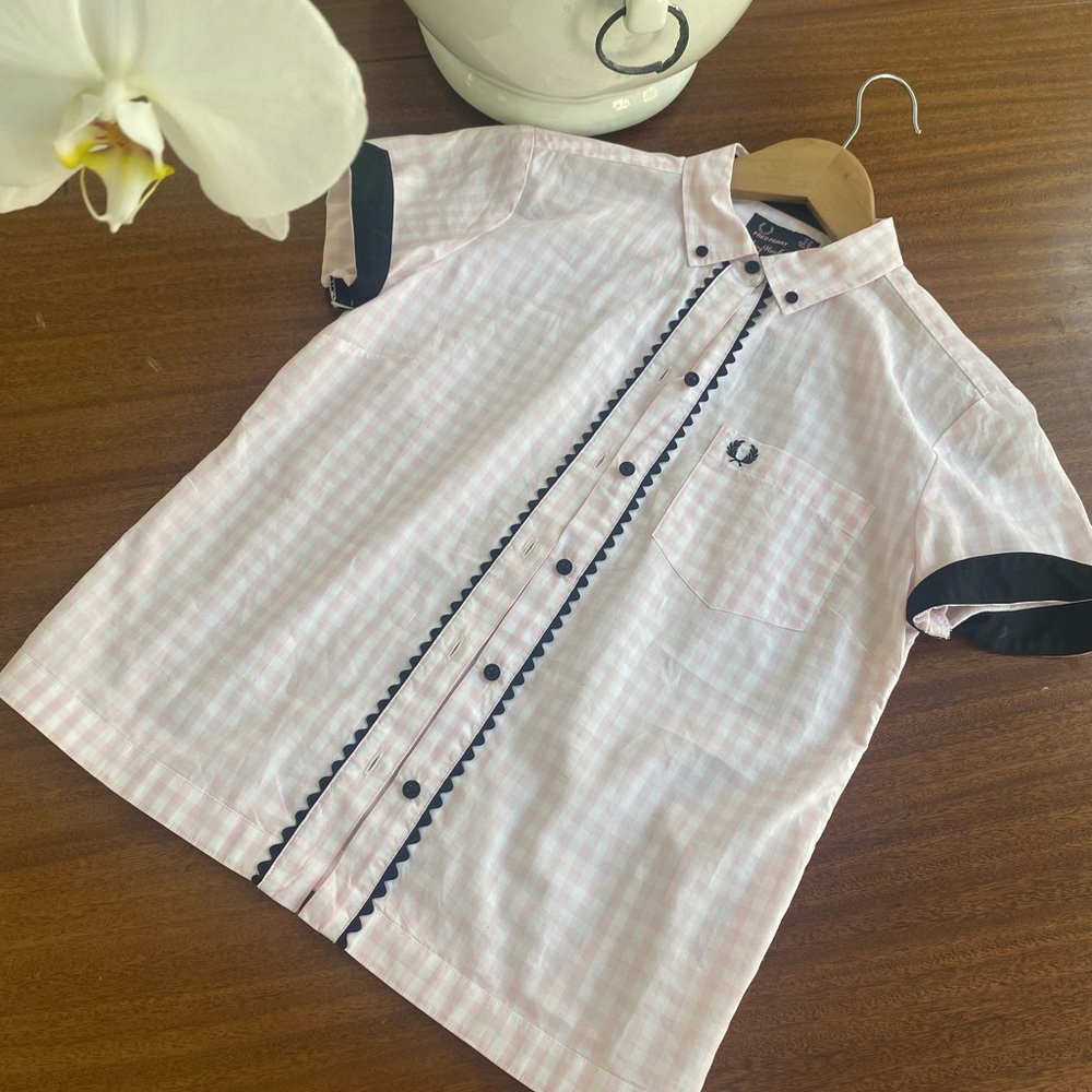 Fred Perry x Amy Winehouse Pink Plaid Button Up